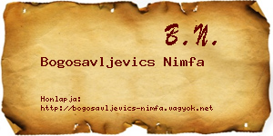 Bogosavljevics Nimfa névjegykártya